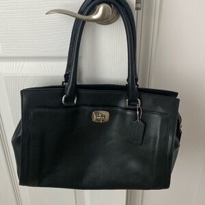 Coach large satchel leather bag. Good overall condition. Minor scuff marks.